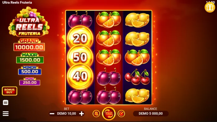Ultra Reels Fruteria - scáileán cluiche príomhúil 3x5