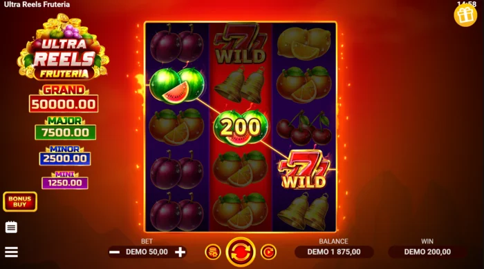 Ultra Reels Fruteria - líne pá le seachtar óir